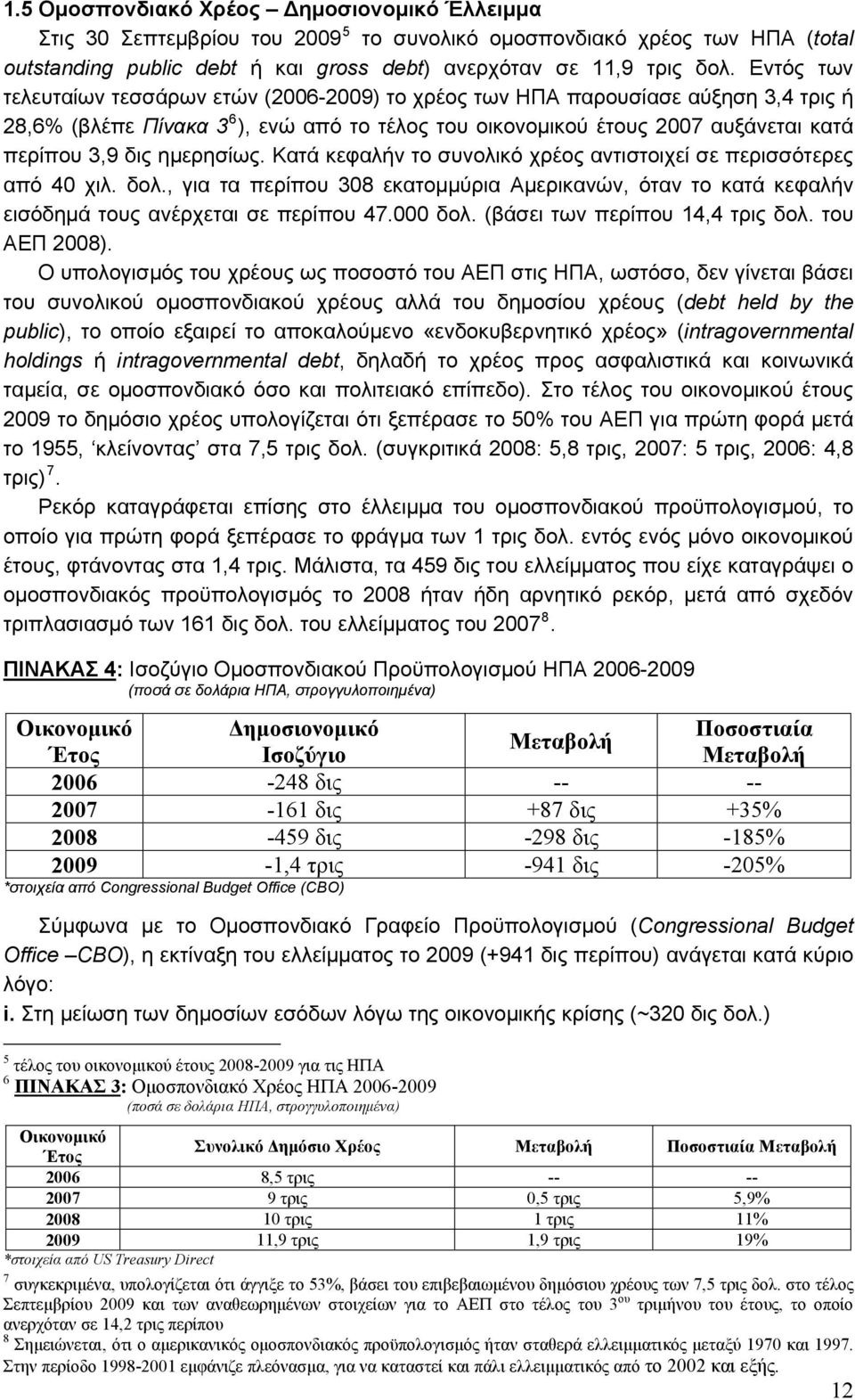 ημερησίως. Κατά κεφαλήν το συνολικό χρέος αντιστοιχεί σε περισσότερες από 40 χιλ. δολ., για τα περίπου 308 εκατομμύρια Αμερικανών, όταν το κατά κεφαλήν εισόδημά τους ανέρχεται σε περίπου 47.000 δολ.