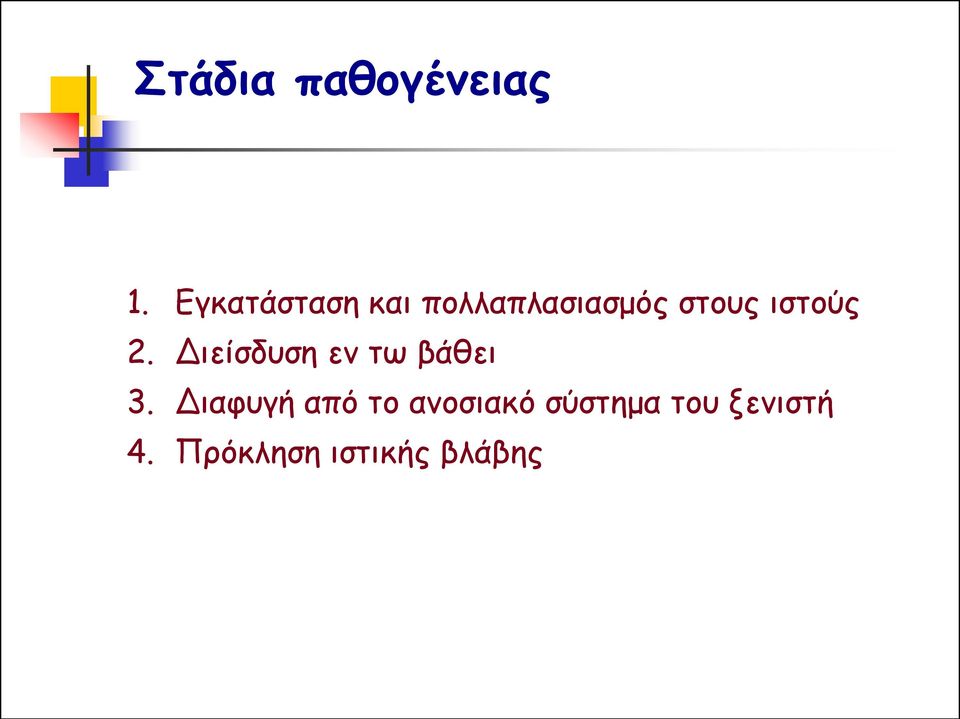 ιστούς 2. Διείσδυση εν τω βάθει 3.