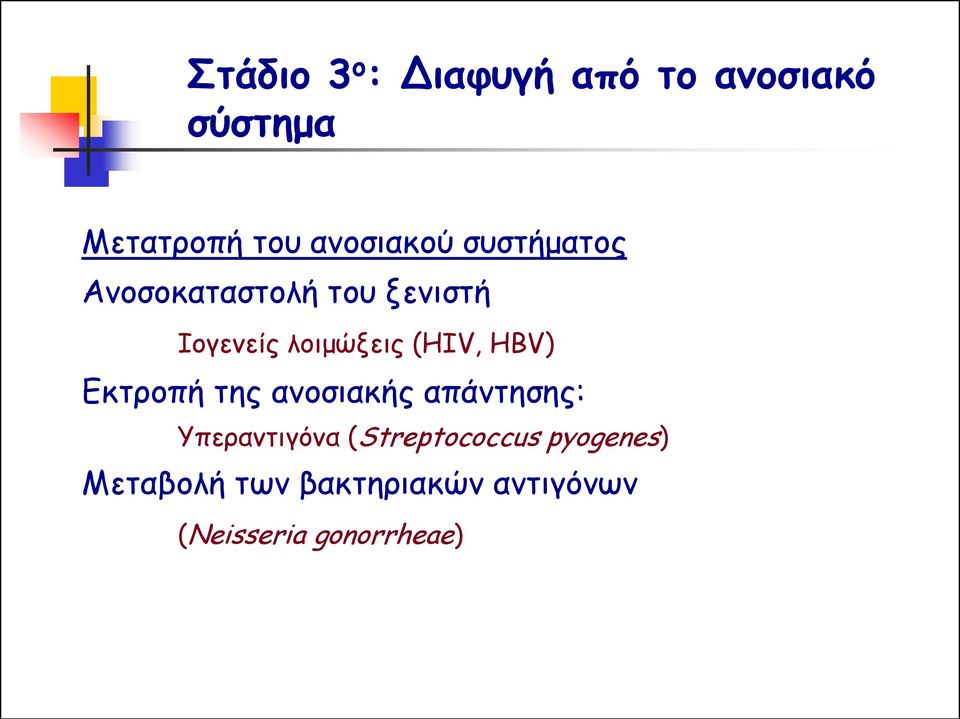 (HIV, HBV) Εκτροπή της ανοσιακής απάντησης: Υπεραντιγόνα