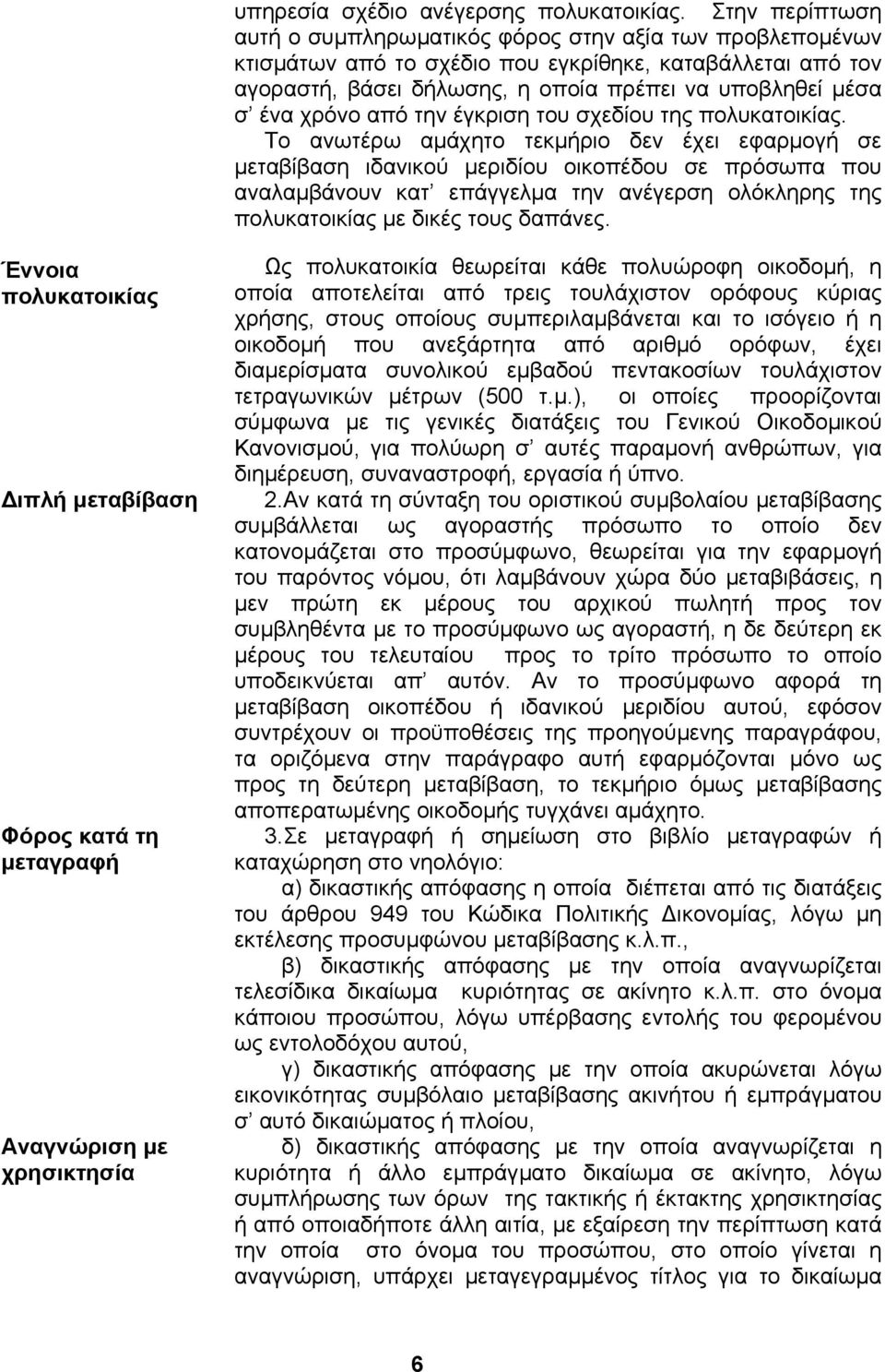 χρόνο από την έγκριση του σχεδίου της πολυκατοικίας.