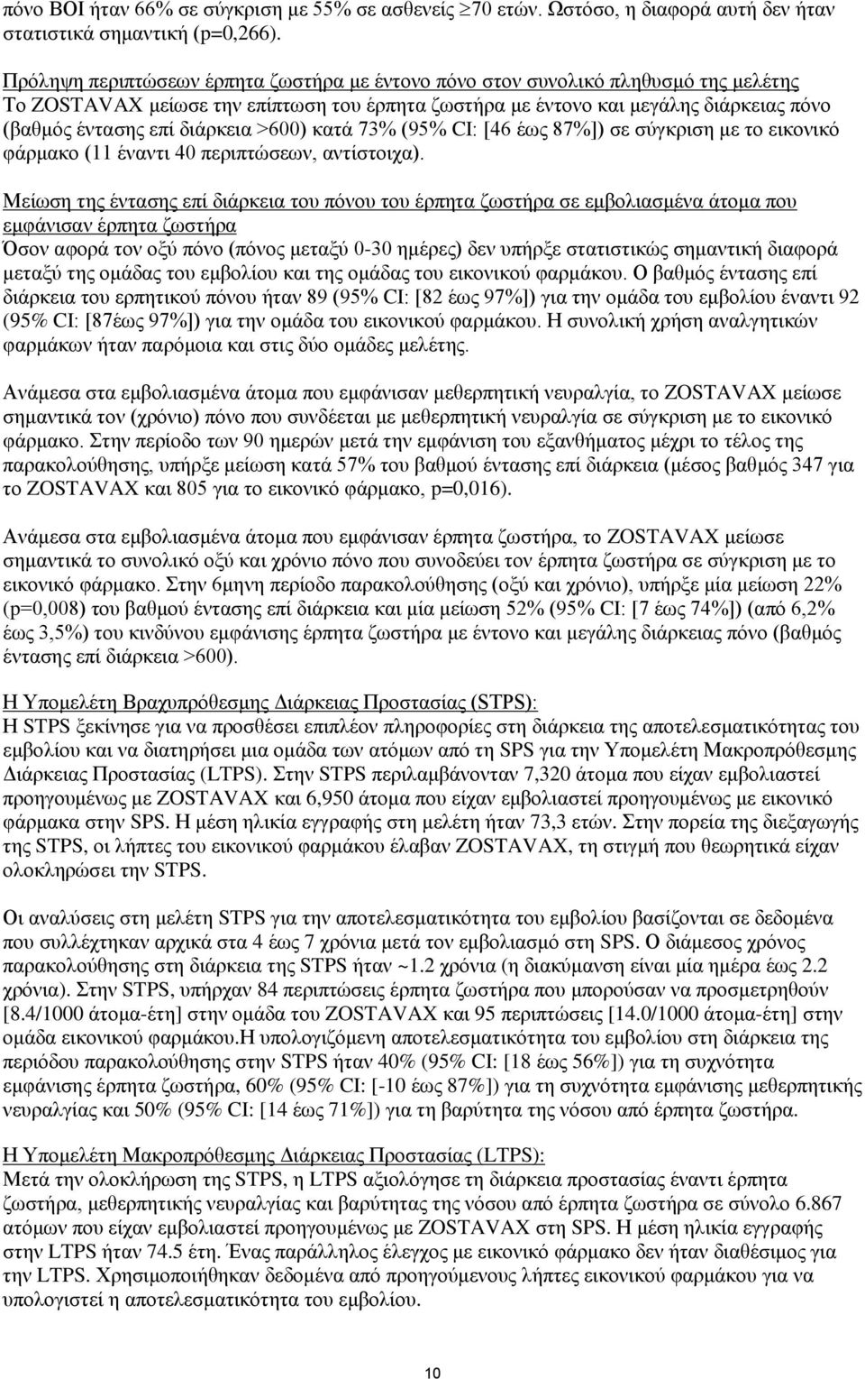 δηάξθεηα >600) θαηά 73% (95% CI: [46 έσο 87%]) ζε ζύγθξηζε κε ην εηθνληθό θάξκαθν (11 έλαληη 40 πεξηπηώζεσλ, αληίζηνηρα).