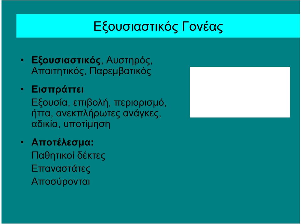 επιβολή, περιορισμό, ήττα, ανεκπλήρωτες ανάγκες,