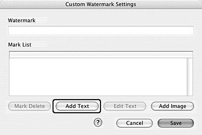 4. Επιλέξτε το πλαίσιο ελέγχου Watermark (Υδατογράφημα) και κάντε κλικ στο Watermark Settings (Ρυθμίσεις υδατογραφήματος). 5.