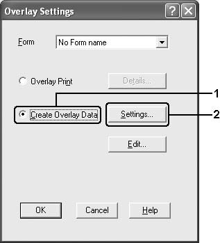 4. Επιλέξτε το πλαίσιο ελέγχου Form Overlay (Επικάλυψη σελίδας) και κάντε κλικ στο Overlay Settings (Ρυθμίσεις επικάλυψης). Εμφανίζεται το παράθυρο διαλόγου Overlay Settings (Ρυθμίσεις επικάλυψης). 5.