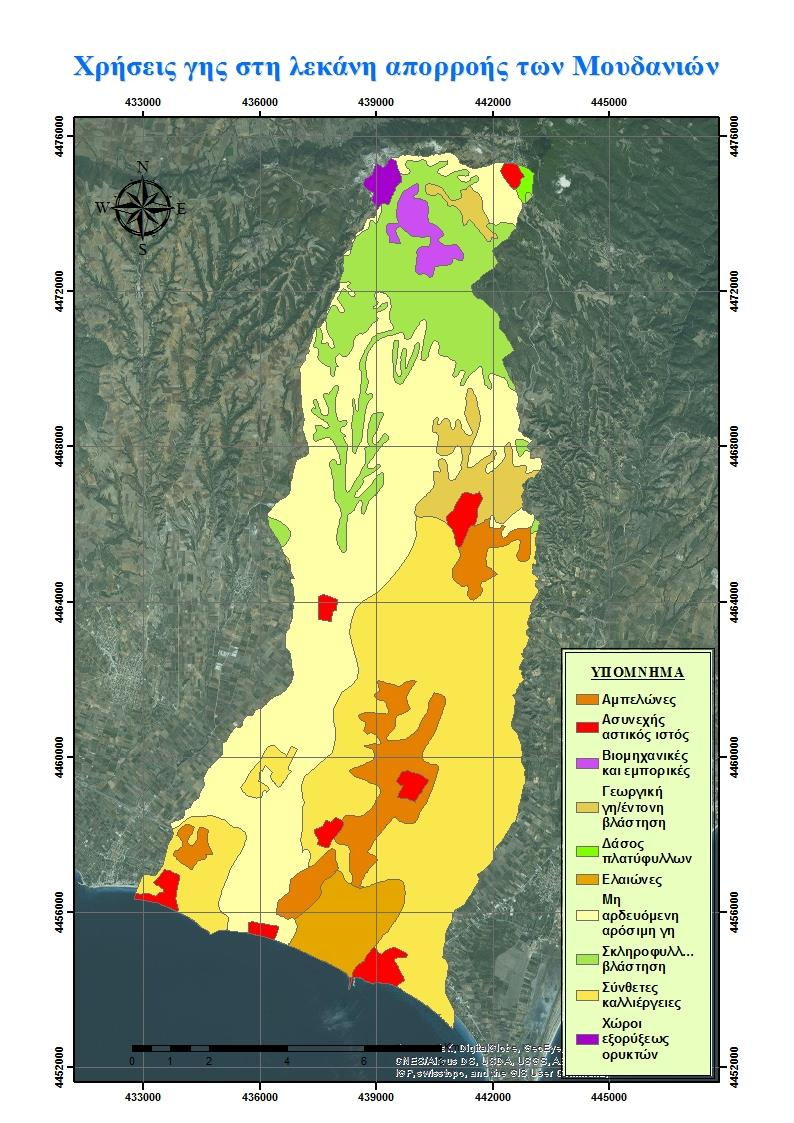 Εικόνα 16: Χρήσεις γης σύμφωνα με το Corine Land