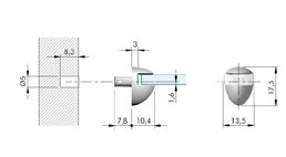 στηρίγματα ραφιών 117-235Α Στοπ διάφανο Φ5 για 16mm με κόντρα 117-235 Στοπ διάφανο Φ5 για 18mm με κόντρα 117-534 Στοπ