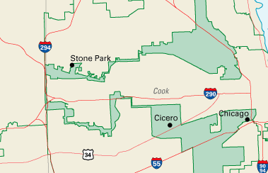 Παράδειγμα gerrymandering Illinois's 4th congressional district Παράδειγμα