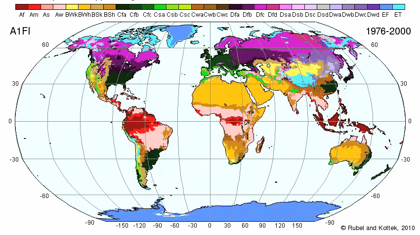 Σχήμα 2.1: Κλιματική κατάταξη Köppen. (πηγή: Kottek et al., 2006) 2.