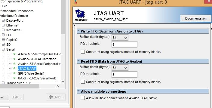 τθν ςυνζχεια ειςάγουμε τθν on-chip μνιμθ (Memories and Memory Controllers > On-chip > On-chip Memory (RAM or ROM)) RAM μεγζκουσ 32 Kbytes (32768 bytes) με μικοσ 32 bits.