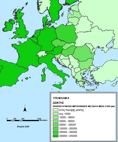 Πηγή: Προσαρμογή από Eurostat (http://epp.eurostat.ec.europa.eu/portal/page/portal/statistics/search_database πρόσβαση στις 26/08/2009) Χάρτης 5.18.