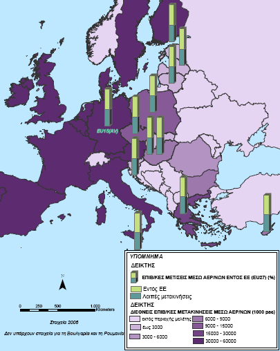 Πηγή: Προσαρμογή από Eurostat (http://epp.eurostat.ec.europa.eu/portal/page/portal/statistics/search_database πρόσβαση στις 26/08/2009) Χάρτης 5.28.