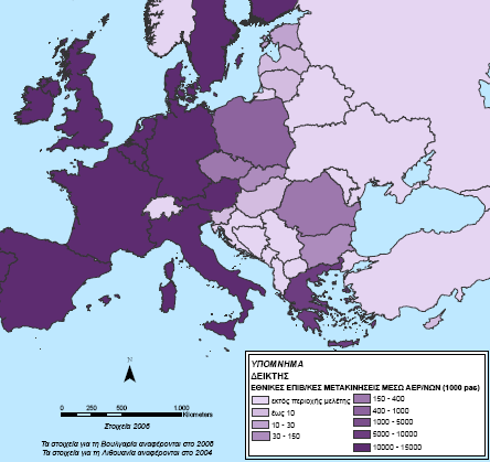 Πηγή: Προσαρμογή από Eurostat (http://epp.eurostat.ec.europa.eu/portal/page/portal/statistics/search_database πρόσβαση στις 26/08/2009) Χάρτης 5.29.