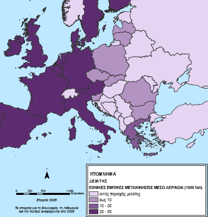 Πηγή: Προσαρμογή από Eurostat (http://epp.eurostat.ec.europa.eu/portal/page/portal/statistics/search_database πρόσβαση στις 26/08/2009) Χάρτης 5.31.