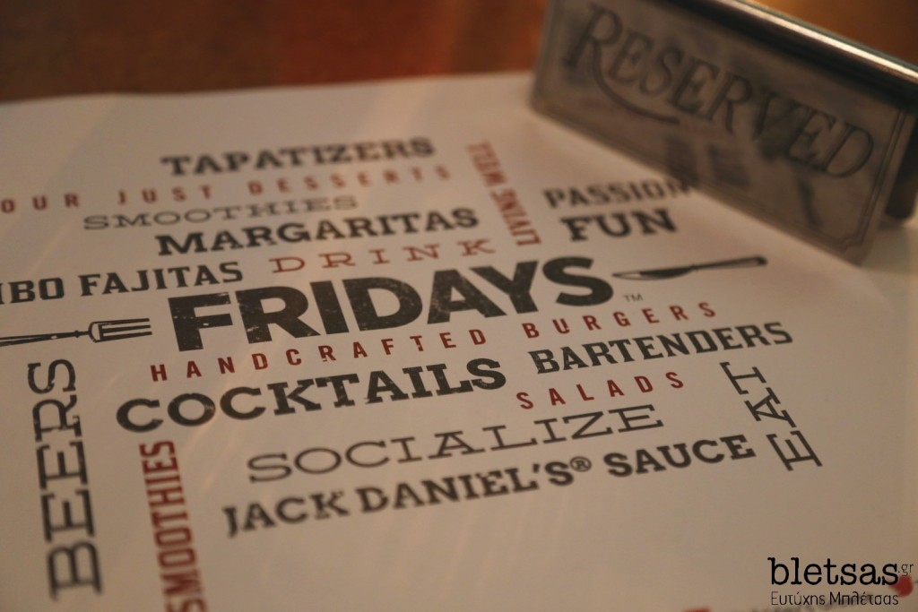 Sneak Previews στα TGI Fridays της Αριστοτέλους Η απόλαυση είναι απόλυτα συνυφασμένη με τα εστιατόρια Fridays.
