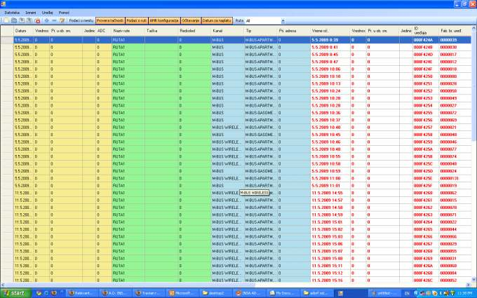 Desktop softver za prijem očitanih podataka ADO MANAGER Informacije koje se nalaze u okviru ADO MANAGER programa - ID broj kalorimetra - ID