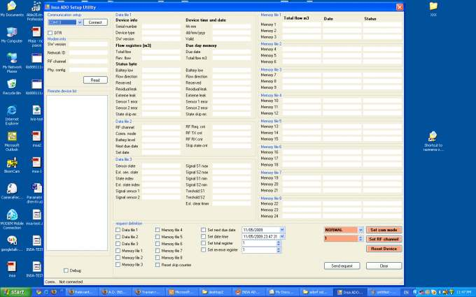 Desktop servisni softver za rad sa ADO-XPONDER sistemom Informacije koje se nalaze u okviru ADO TESTER EX programa 1. ID brojevi uređaja 2.