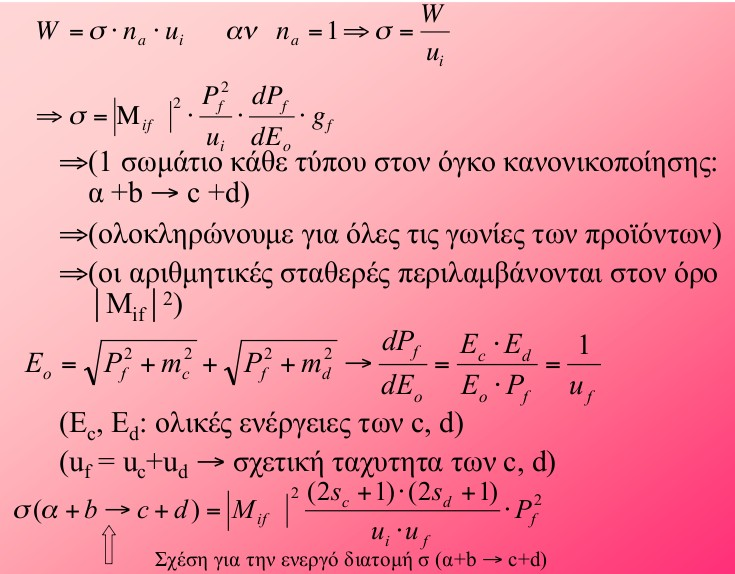 Υπολογισμός μόνο με χώρο φάσεων σχετική ταχύτητα συκρουόμενων σωματιδίων