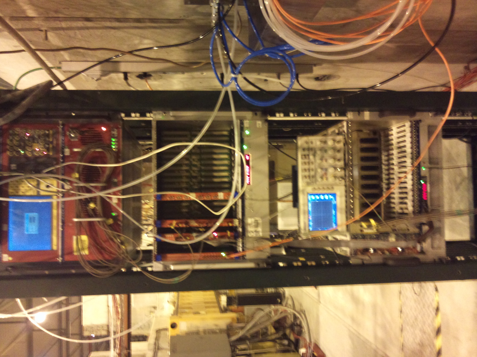 Figure 4.3: The complete rack of the Test Beam setup. The trigger signal is external so no units are used for it.