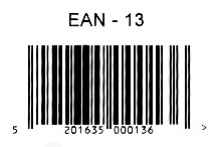 Η Τεχνολογία των Γραμμωτών Κωδικών (Bar Codes) ομές κωδικών EAN-13: Τοποθετείται σε πρωτογενείς συσκευασίες προϊόντων