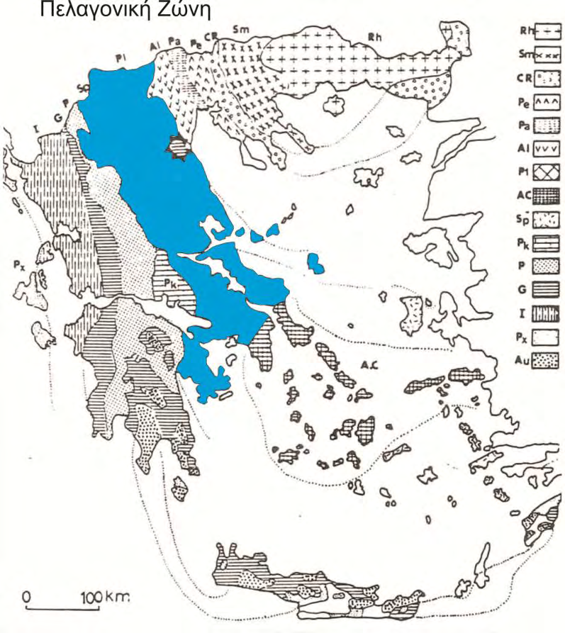 Ακολούθησε έντονη διάβρωση και εν συνεχεία είχαμε την θαλάσσια επίκλυση του Μέσου- Ανώτερου Κρητιδικού με την ασύμφωνη απόθεση ανθρακικών ιζημάτων με ασβεστόλιθους μέχρι το τέλος του Μεσοζωικού αιώνα