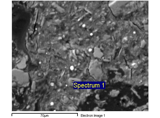 Εικόνα 18: Αλβίτης στο δείγμα ATBa (εικόνα οπίσθιας σκέδασης από τον SEM-EDS).