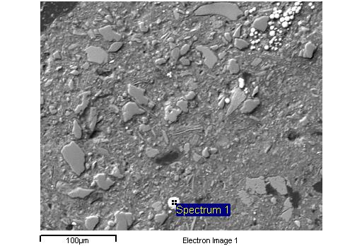 Εικόνα 107: Σιδηροπυρίτης στο δείγμα SAG2α (εικόνα οπίσθιας σκέδασης από τον SEM- EDS).