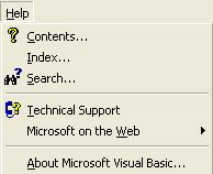 Help Περιεχόμενα Εύρεση με βάση τον όρο Εύρεση Η Microsoft στο διαδίκτυο Η βοήθεια (Help) της Visual Basic είναι πραγματικά πολύ ισχυρή. Διατίθεται και ξεχωριστά από το Visual Studio με το όνομα MSDN.