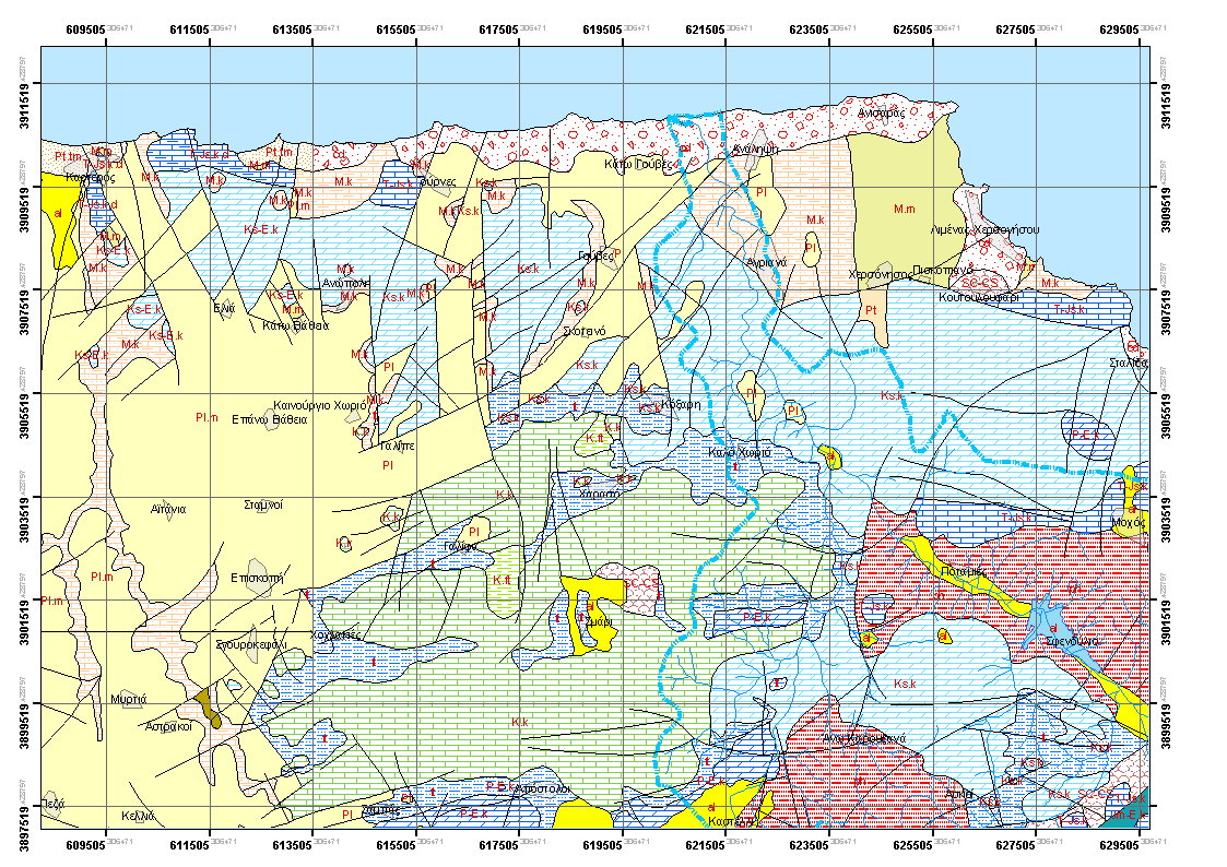 ΣΧΗΜΑ 1.1 Γεωλογικό χάρτης περιοχής μελέτης.
