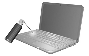 5 Καθαρισµός TouchPad και πληκτρολογίου Η ύπαρξη σκόνης και δαχτυλιών στο TouchPad µπορεί να προκαλέσει αναπήδηση του δείκτη στην οθόνη.