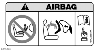 Ασφάλεια παιδιών Το σύμβολο αυτό, που είναι κολλημένο στο σκίαστρο στην πλευρά του συνοδηγού, προειδοποιεί ότι απαγορεύεται η χρήση παιδικού καθίσματος στραμμένου προς τα πίσω στο κάθισμα του