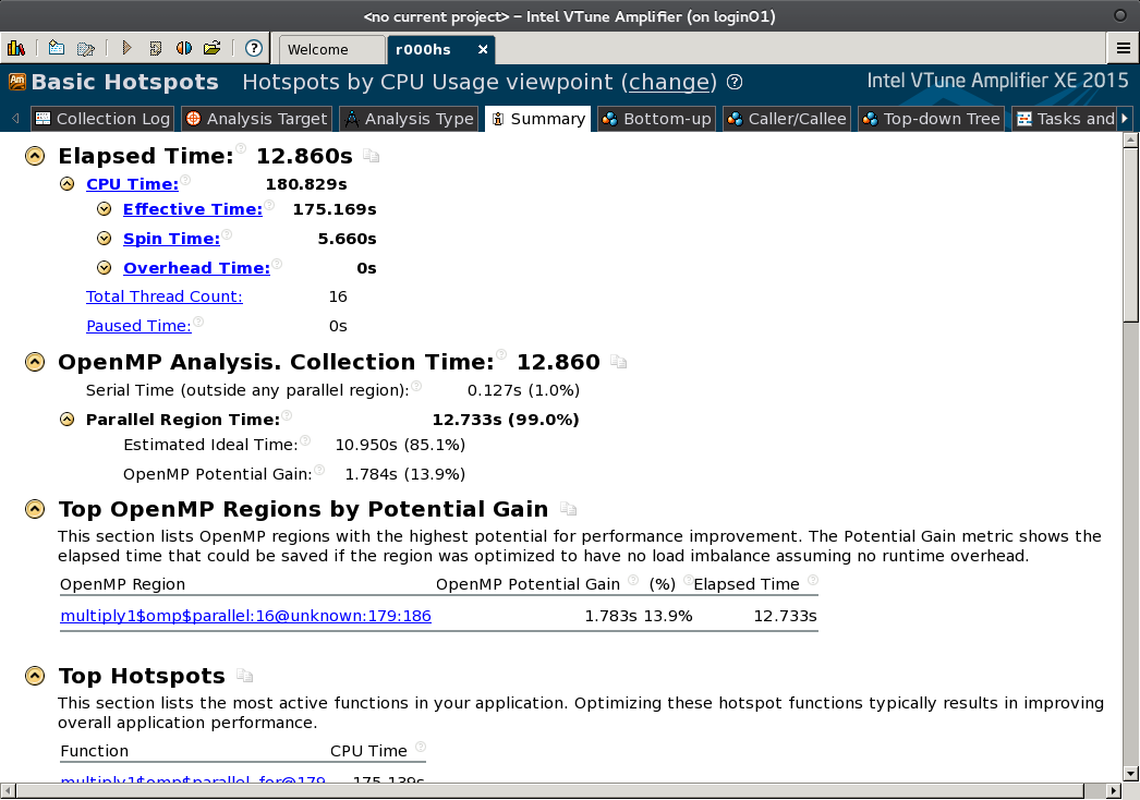 Intel VTune amplxe-gui r000hs/r000hs.