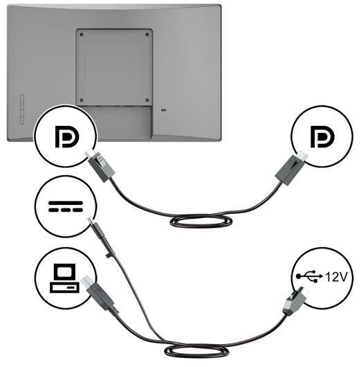 Σύνδεση μιας οθόνης αφής σε υπολογιστή συστήματος λιανικής πώλησης με επιλογή θύρας τροφοδοσίας USB 12 V Εάν στερεώνετε μια οθόνη αφής στη βάση ενός υπολογιστή συστήματος λιανικής πώλησης ή