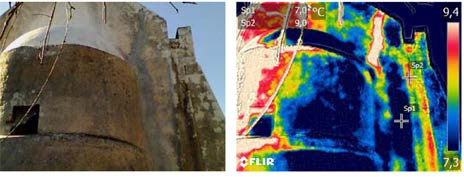 Κατασκευές Φέρουσας Τοιχοποιίας - Εντοπισμός και Αποτίμηση Βλαβών Ιστορικής Εκκλησίας Αγίου Γεωργίου Μορμόρου Εικόνα 18: Λεπτομέρειες θερμογραφικής απεικόνισης 6.