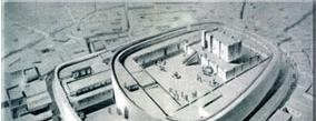 Μεσοποταμία: Αναπαράσταση του Ναού Oval at Khafajah στο Ιράκ, περί το 2700 π.χ. Σχέδιο του 1934 του Hamilton D. Darby.