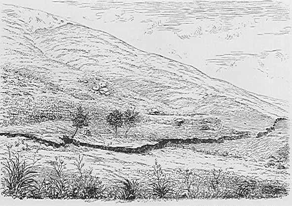 Εικόνα 5.1. Φωτογραφία εποχής (Skouphos 1894) στην οποία φαίνεται η συνσεισμική μετατόπιση του 1894, κατά μήκος της ρηξιγενούς επιφάνειας στην Αλμύρα.