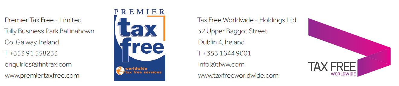 Συγχώνευση της TaxFree Worldwide με την Premier Tax Free Η συνένωση των δύο εταιρειών θα παρέχει υπηρεσίες επιστροφής ΦΠΑ και μετατροπής νομισμάτων σε περισσότερα από 150.