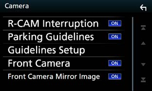 Πραγματοποίηση ρυθμίσεων Ρύθμιση κάμερας Μπορείτε να ρυθμίσετε τις παραμέτρους της κάμερας. 1 Πατήστε το πλήκτρο <MENU>/ κουμπί έντασης ήχου. Εμφανίζεται το αναδυόμενο μενού.
