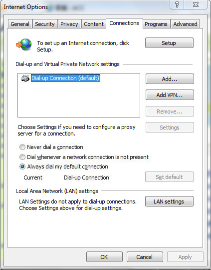 C. Απενεργοποίηση δικτύου μέσω τηλεφώνου Windows 7 1. Κάντε κλικ στο κουμπί Start (Έναρξη) > Internet Explorer για να εκκινήσετε την εφαρμογή περιήγησης στο διαδίκτυο. 2.