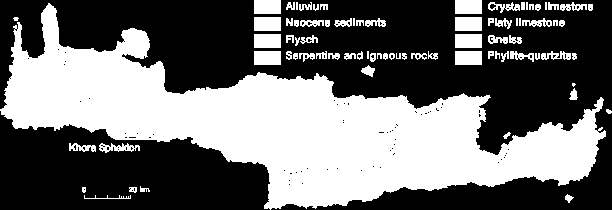 Χάρτης 2: Γεωλογικός χάρτης Κρήτης (School of Environment, Education and Development, University of Manchester, 2015) 1.1.4.