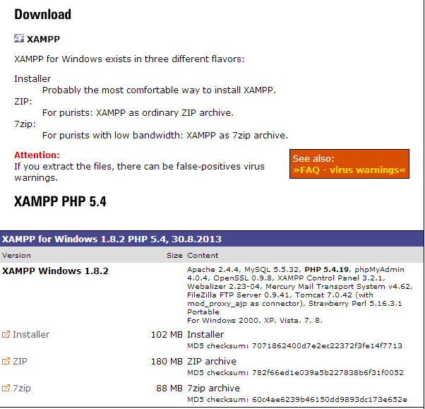 Στη συνέχεια, επιλέγουμε τη δεύτερη επιλογή «XAMPP for Windows», όπως βλέπουμε και στην παραπάνω εικόνα (PrintScreen).