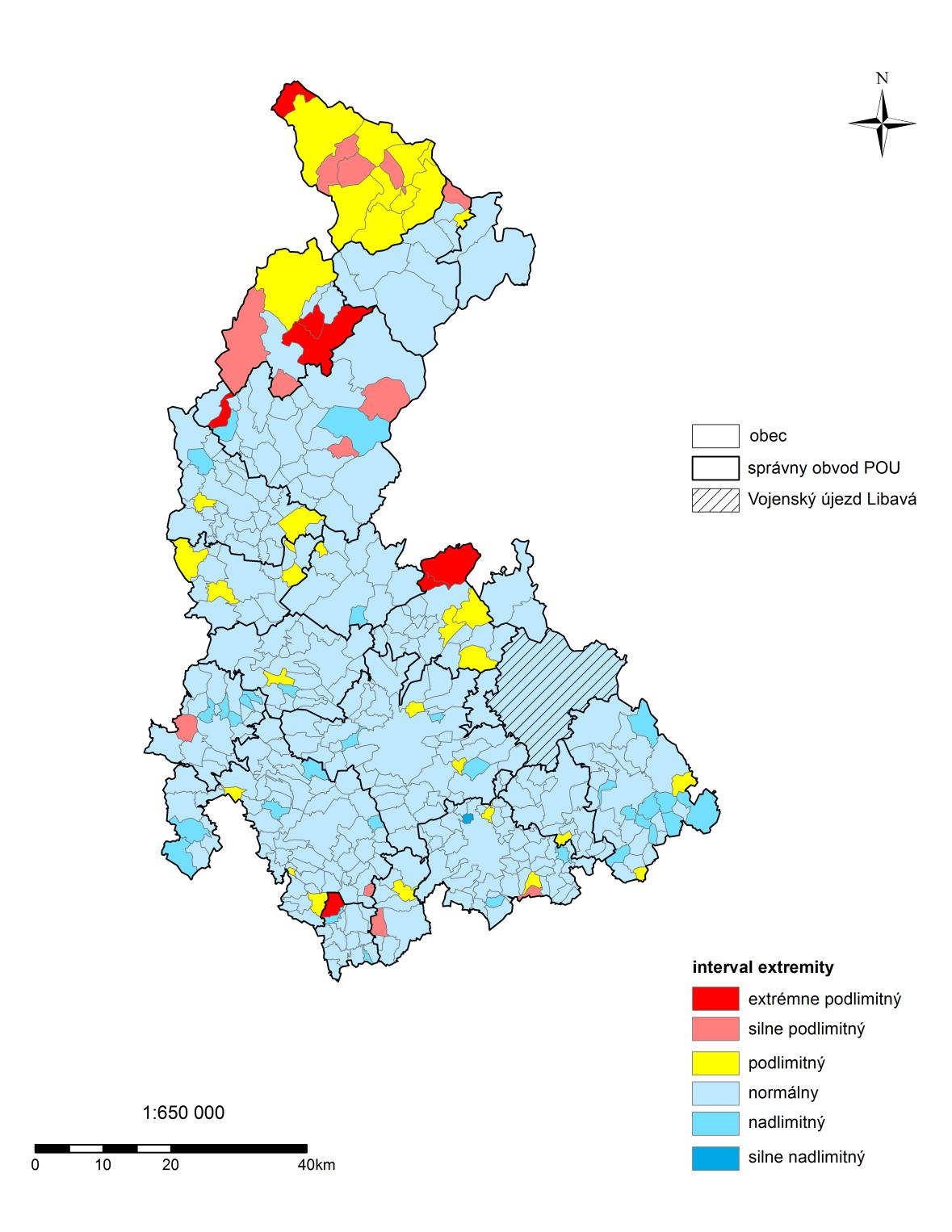 Príloha 5: Registrovaná miera nezamestnanosti v obciach Olomouckého kraja