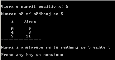 138 Bazat e programimit në C++ << B[i] cout << t << "\n\nnumri i anëtarëve më të mëdhenj se " << x << " është " << n << "\n\n"; Këtu, në degën e komandës if gjenden më shumë komanda, përmes së cilave