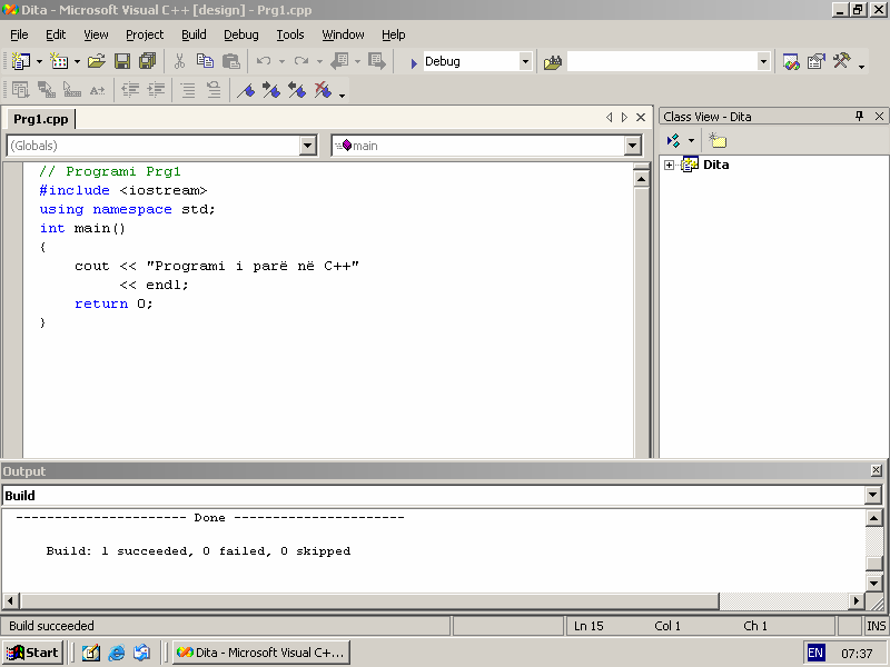 Hapat e parë në C++ 13 kompajlim, kompjuteri e përpunon së pari direktivën paraprocesorike, e cila në kodin burimor fillon me simbolin #, si dhe komandat që kanë të bëjnë me këtë direktivë.