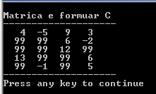 222 Bazat e programimit në C++ Me pjesën e parë të shprehjes logjike brenda kësaj komande: (A[i][j]<0 && B[i][j]<0) kontrollohet se a janë anëtarët në pozitat e njëjta të dy matricave numra negativë