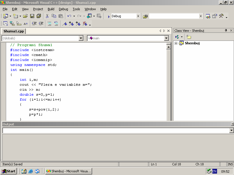 24 Bazat e programimit në C++ Procedura e ekzekutimit të programeve që ruhen në projektin e përbashkët fillon me hapjen e projektit të përbashkët, ashtu siç është shpjeguar më parë për hapje të një