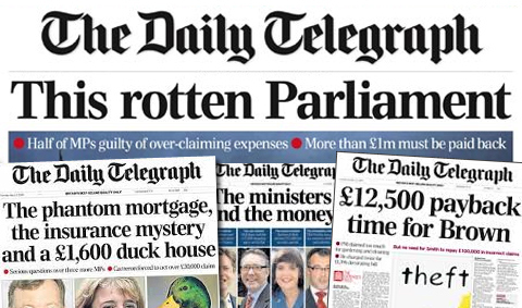 Η δημοσιογραφία των δεδομένων στην Ευρώπη γεννήθηκε το 2009, όταν ήρθε στο φως από την Daily Telegraph το πολιτικό σκάνδαλο των εξόδων των Βρετανών βουλευτών.