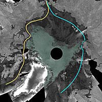 Σχήμα 17: Αεροφωτογραφία της Αρκτικής τον Σεπτέμβριο του 2007 και οι νέες θαλάσσιες οδοί 2.