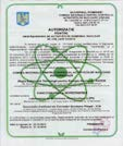 Certificări şi autorizări Autorizaţii emise de Comisia Naţională pentru Controlul Activităţilor Nucleare (CNCAN) pentru: Exploatarea obiectivelor şi instalaţiilor nucleare din institute; Utilizarea