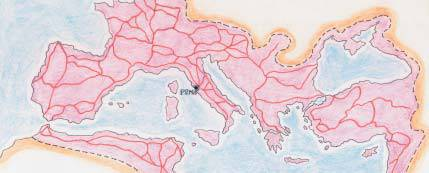 4. «Όλοι οι δρόμοι οδηγούν στη Ρώμη» Στα χρόνια ακμής του ρωμαϊκού κράτους κατάσκευάστηκε ένα πυκνό δίκτυο δρόμων, που έκανε την πρωτεύουσα με όλες τις περιοχές της αυτοκρατορίας, τις μεγάλες πόλεις