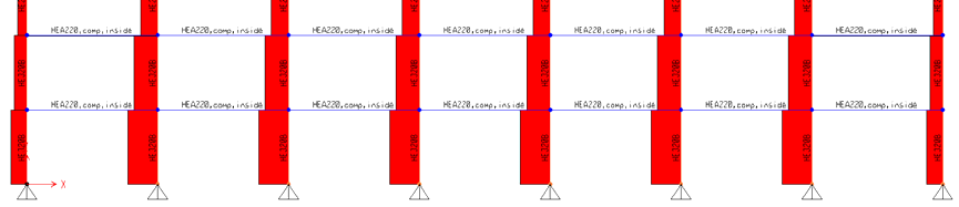 Κεφάλαιο 4 Σελίδα 50 Σχήμα Σ4.6 - Τέμνουσες κατά Χ στο κτίριο Α (εσωτερικό πλαίσιο) Σχήμα Σ4.7 - Αξονικές κατά Χ στο κτίριο Α (εσωτερικό πλαίσιο) 4.5. Κτίριο Β Η διαδικασία που χρησιμοποιήθηκε εδώ είναι παρόμοια με το Κτίριο Α.